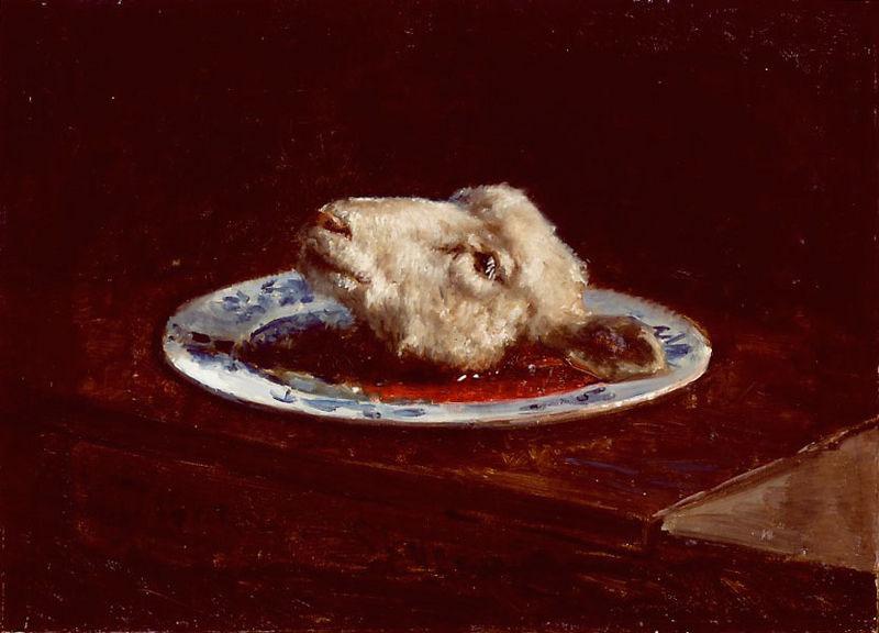  A lamb's head on a plate